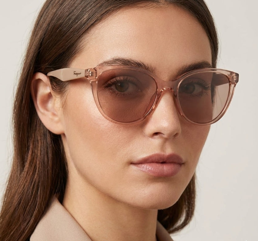 Ferragamo  Salvatore Beige Cat Eye Ladies Sunglasses image 0