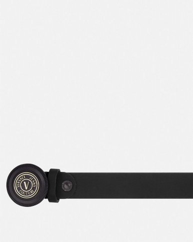 VERSACE JEANS V-emblem Round Buckle Belt image 0