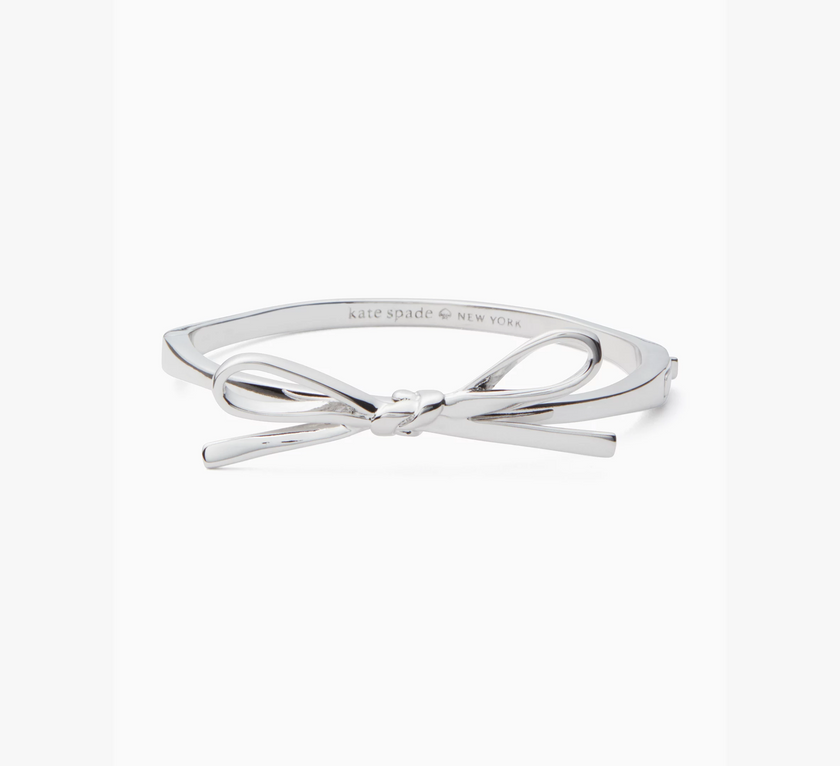 KATE SPADE Skinny Mini Bow Bangle ( Arriving In Delhi ) - Silver image