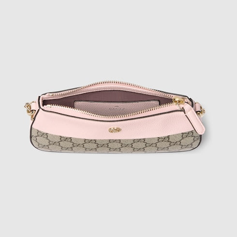 GUCCI Mini Two-Tone GG Marmont Wallet - Pink Beige and Dark Brown image 3