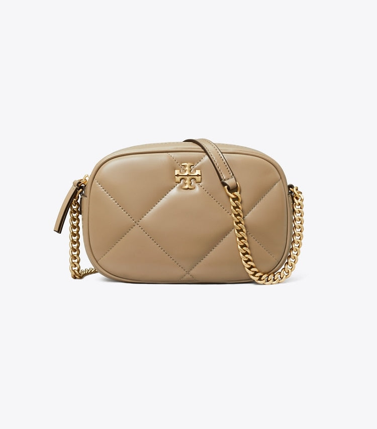 TORY BURCH Kira Diamond Quilt Camera Bag - Taupe Oak image 0