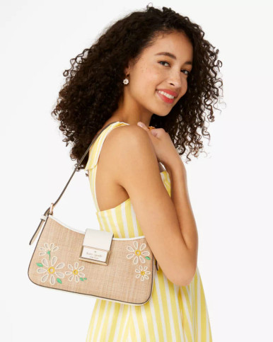 KATE SPADE  Reegan Daisy Straw Small Shoulder Bag image 1