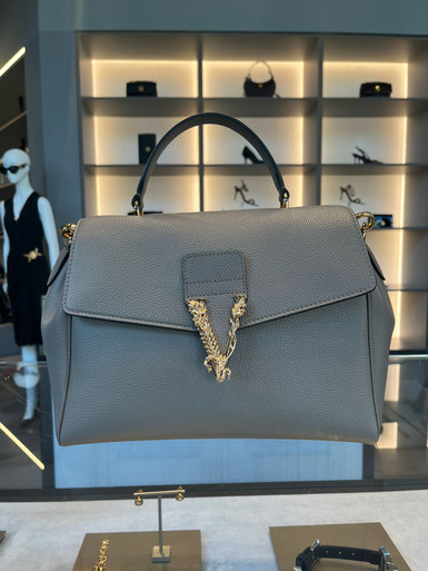VERSACE Top Handle Grainy Calfskin Leather Crossbody Bag image 1