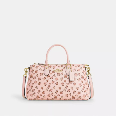 COACH Georgia Satchel Bag With Rose Print image 2