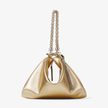 JIMMY CHOO Callie Metallic Leather Clutch Bag - Gold image