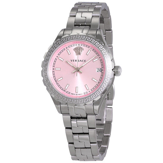 VERSACE Hellenyium Pink Dial Stainless Steel Ladies Watch image 1