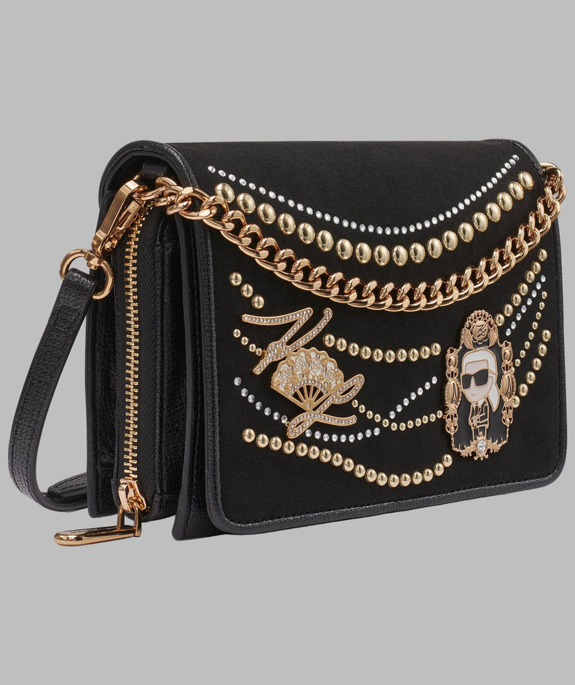KARL LAGERFELDLourdes Suede Flap Crossbody image 2