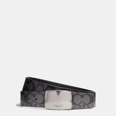 COACH  Boxed Plaque And Harness Buckle Cut To Size Reversible Belt, 38 Mm - Black image 0