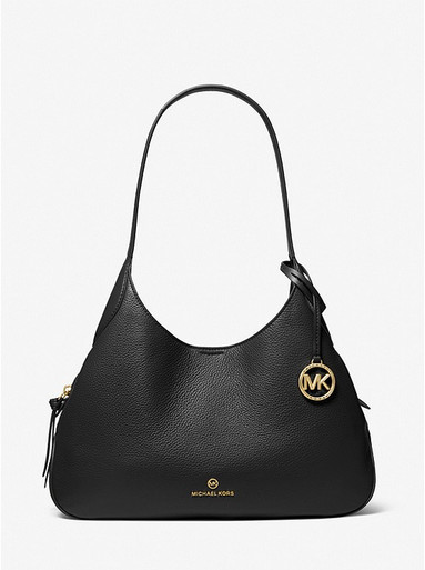 MICHAEL KORS Kelsey Large Pebbled Leather Shoulder Bag - Black image 1