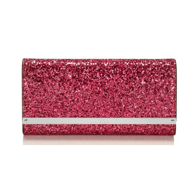 JIMMY CHOO Milla Glitter Clutch - Pink image 0