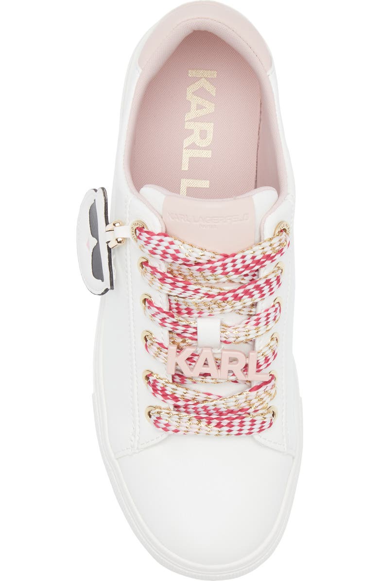KARL LAGERFELD Capree Karl Choupette Low Top Sneaker (Women) - White/ Blush Combo image 3