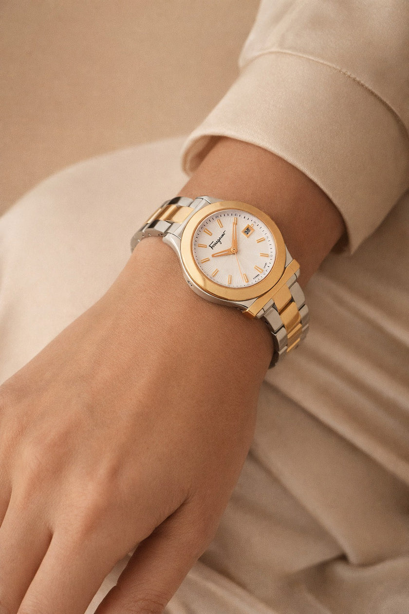 FERRAGAMO1898 Quartz Silver Dial Two-Tone Ladies Watch image 0