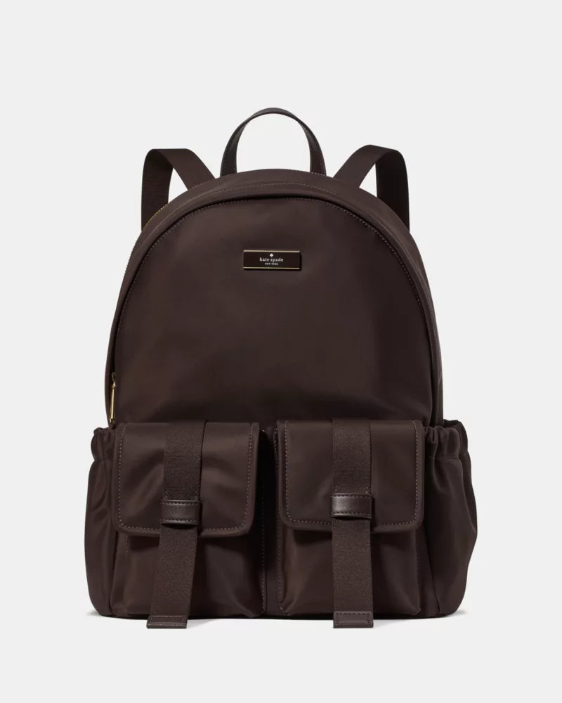 KATE SPADE Carter Ksnyl Cargo Large Backpack - Hot Fudge image 0