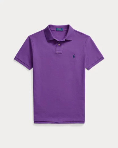 POLO RALPH LAUREN Slim Fit Mesh Polo Shirt - Paloma Purple / Navy (@Delhi Studio) image 1