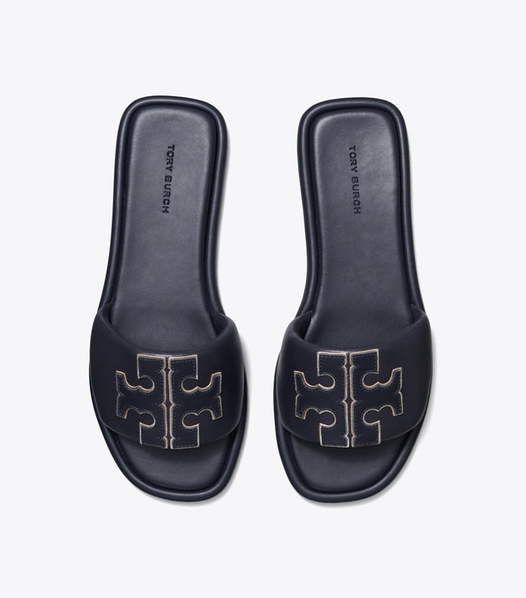 TORY BURCH Double T Sport Slide - Perfect Navy / Gold image 2