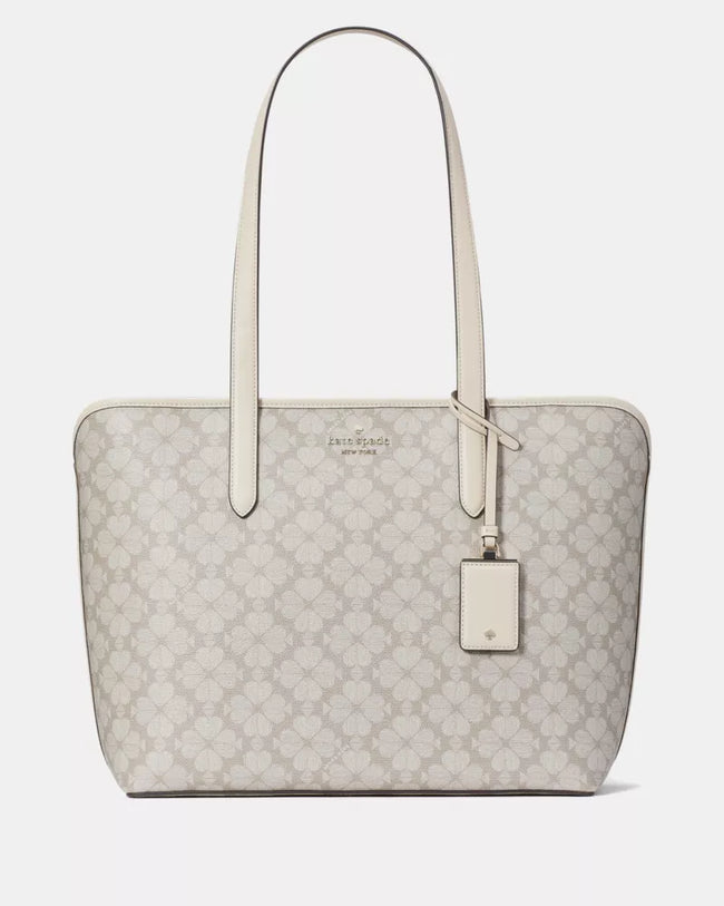 [AT DELHI] KATE SPADE Signature Spade Flower Large Tote - Dark Beige Multi image 0