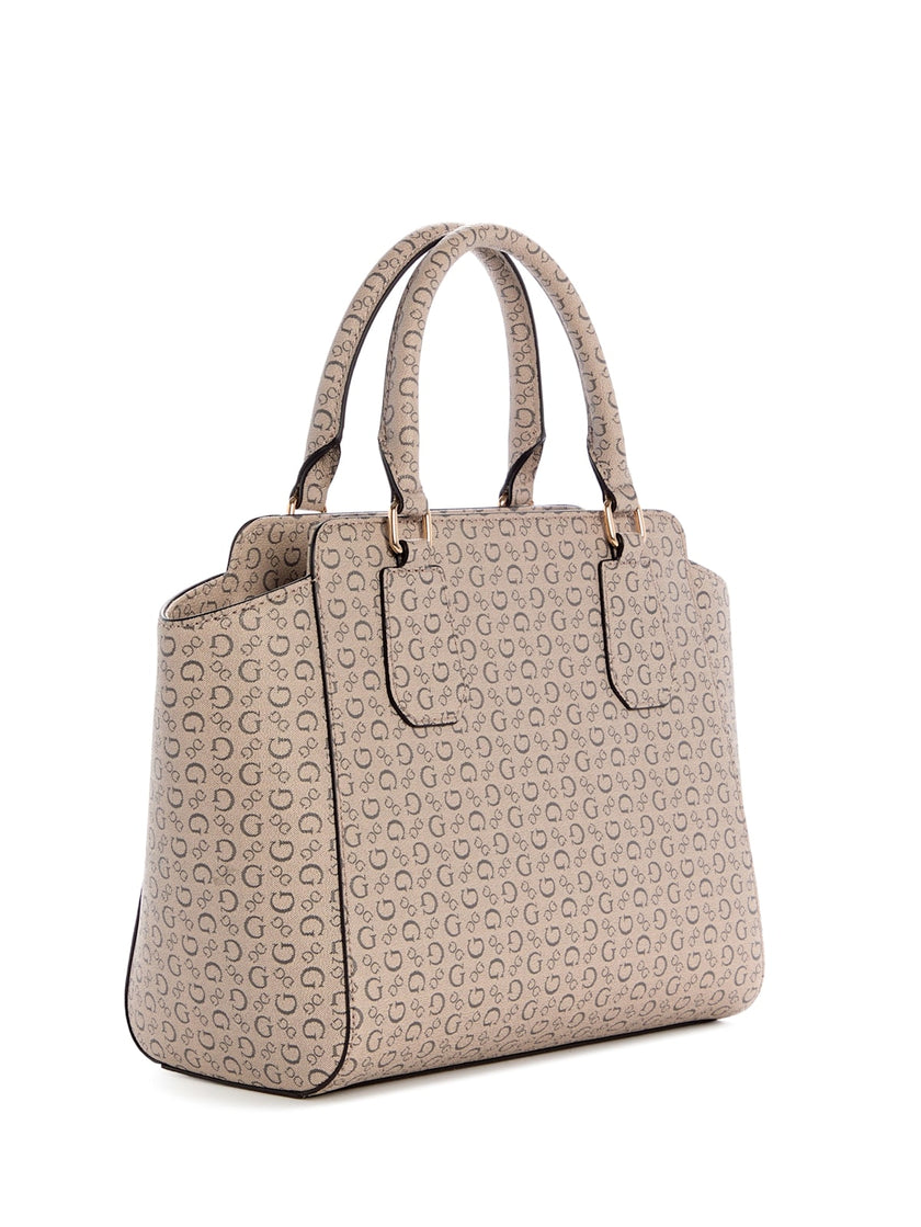Guess Gemma Logo Satchel - Beige image 1