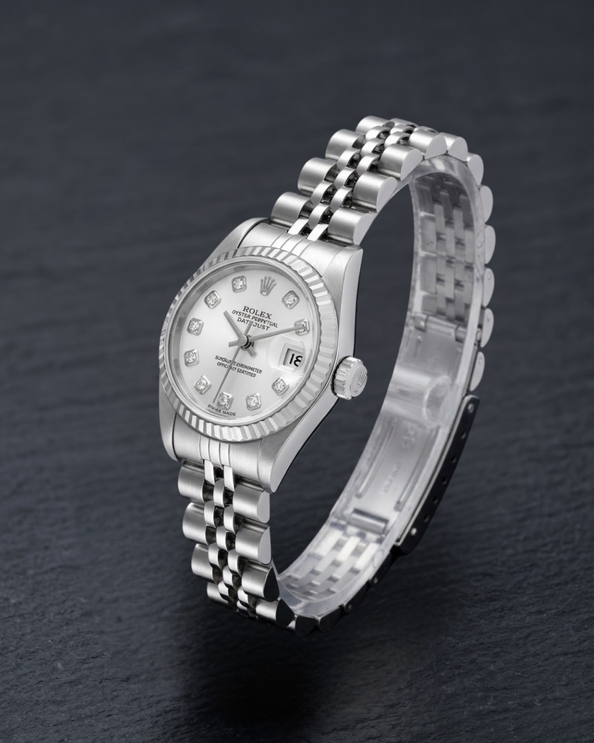[AT DELHI] [STORE DISPLAY MODEL] ROLEX Lady-Datejust 26 White Diamond Gold & Steel Watch image 0