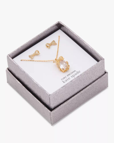 KATE SPADE Pave Present Pendant And Studs - Boxed image 2