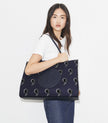 TORY BURCH Ella Printed Tote - Medium Navy Pajama Print image 1
