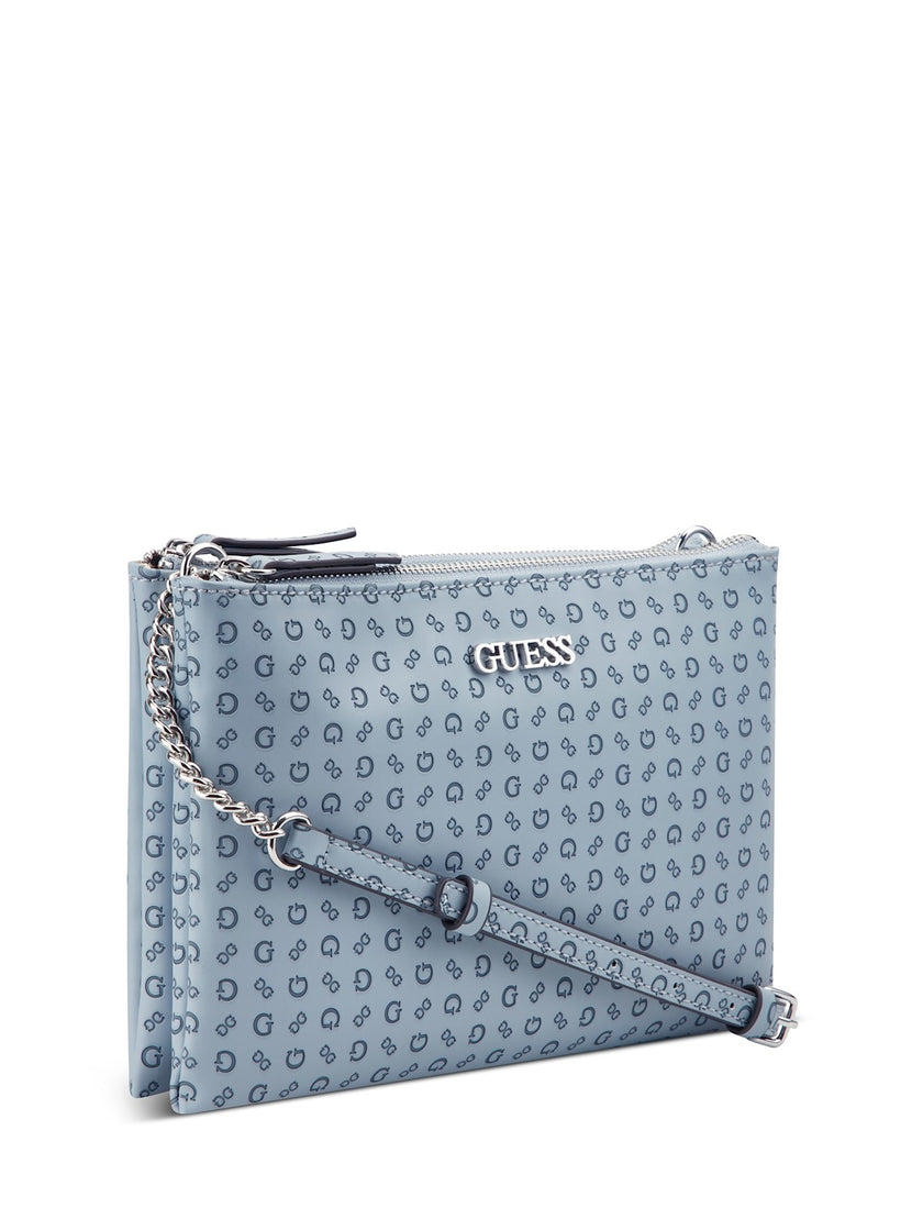 Guess Tidewood Logo Double Zip Mini Crossbody - Blue image 1
