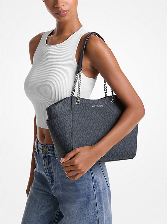 MICHAEL KORS Jet Set Large Signature Logo Shoulder Bag - Admiral (Arriving In Delhi) image 1