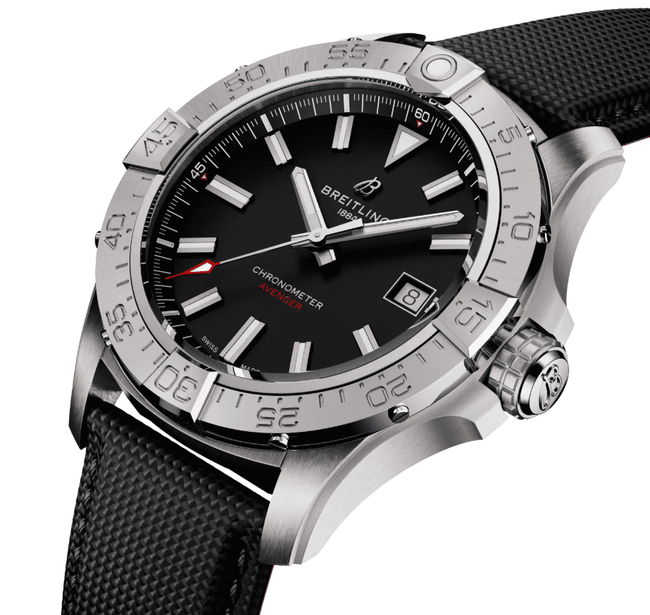 BREITLING Avenger Automatic 42 Black Dial & Strap Men'S Watch A17328101B1X1 2