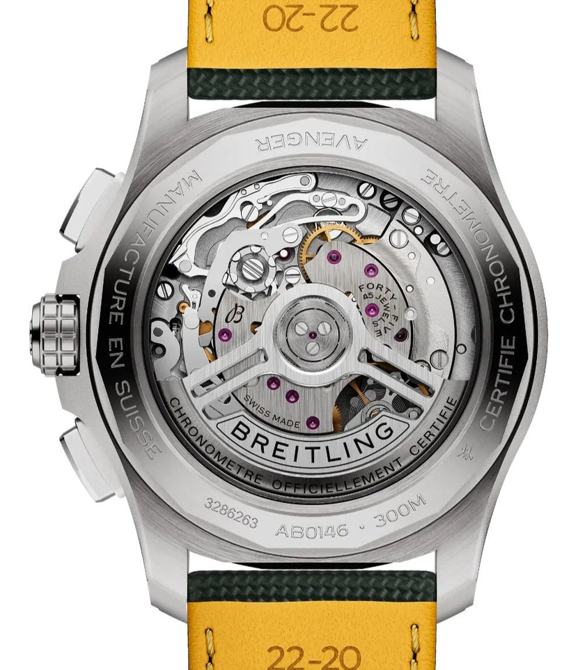 BREITLING Avenger B01 Chronograph 42 Green Dial Men'S Watch Ab0146101L1X1 3