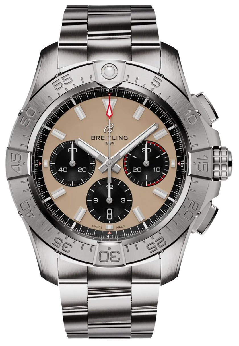 BREITLING Avenger B01 Chronograph 44 Beige Dial Men'S Watch Ab0147101A1A1 1