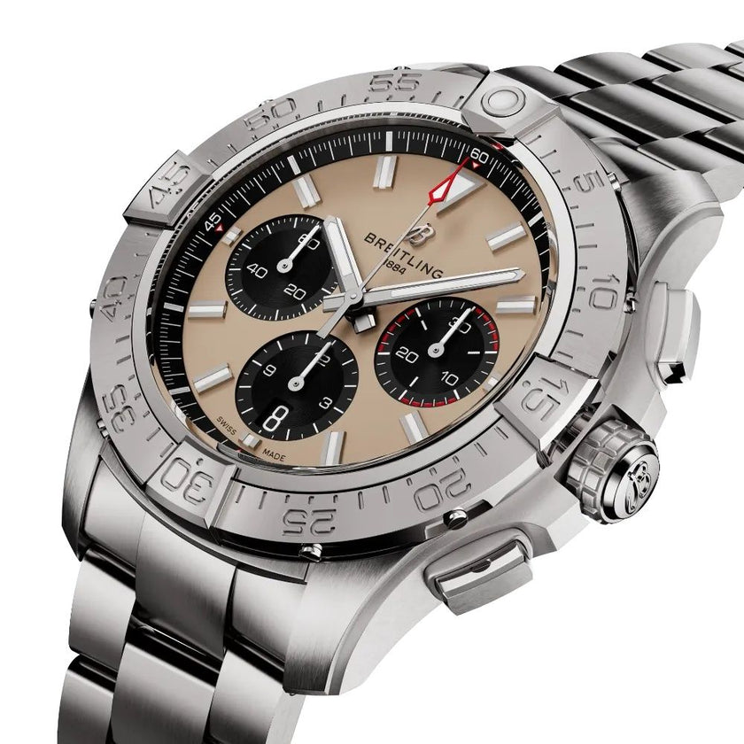 BREITLING Avenger B01 Chronograph 44 Beige Dial Men'S Watch Ab0147101A1A1 2