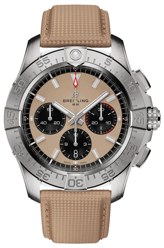 BREITLING Avenger B01 Chronograph 44 Beige Dial Men'S Watch Ab0147101A1X1 1