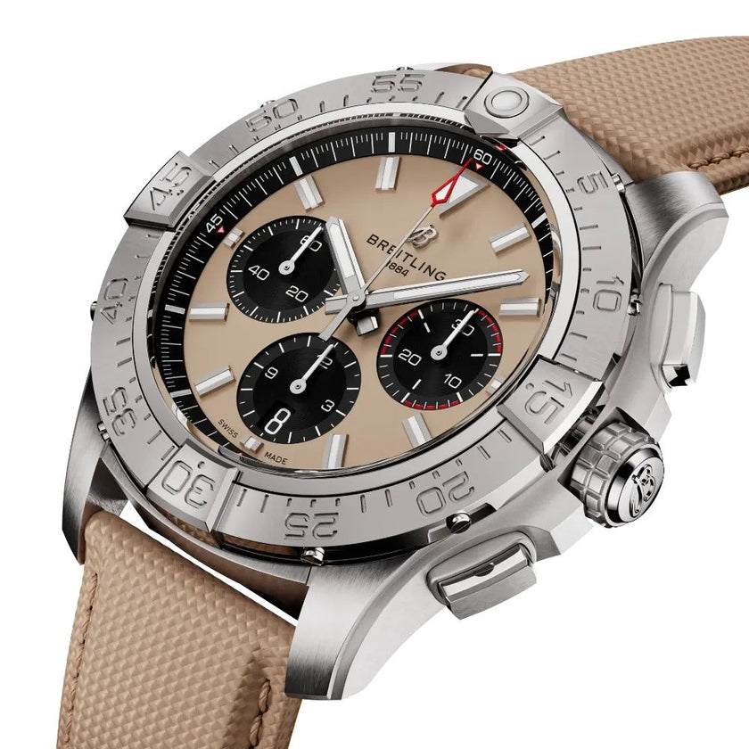 BREITLING Avenger B01 Chronograph 44 Beige Dial Men'S Watch Ab0147101A1X1 2
