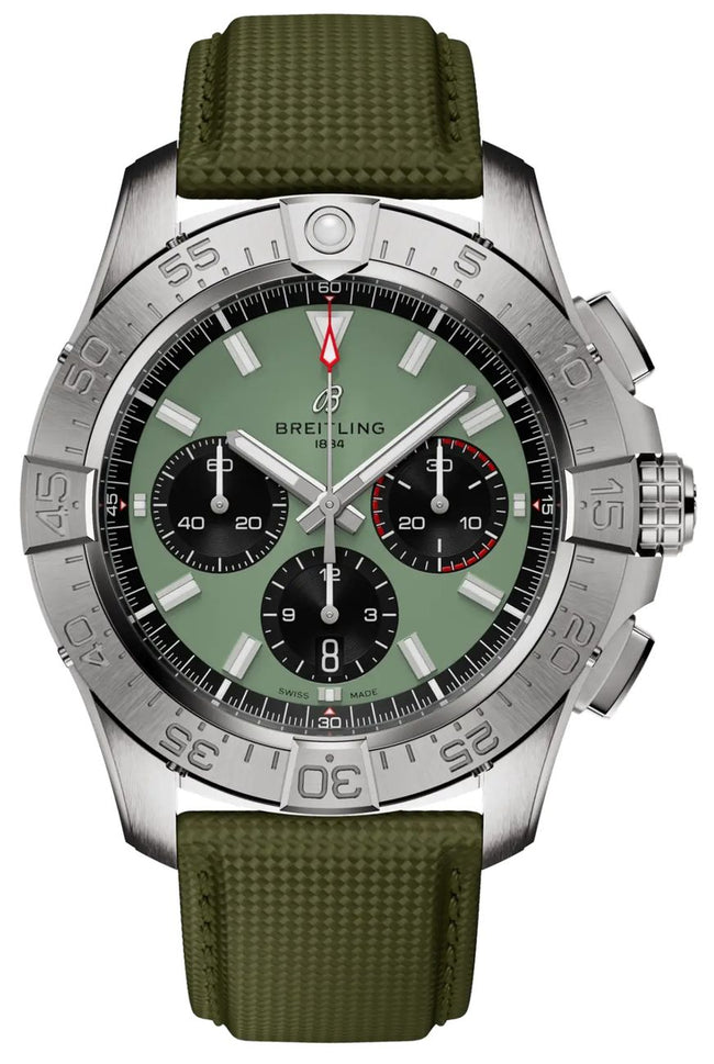 BREITLING Avenger B01 Chronograph 44 Green Dial Men'S Watch Ab0147101L1X1 1