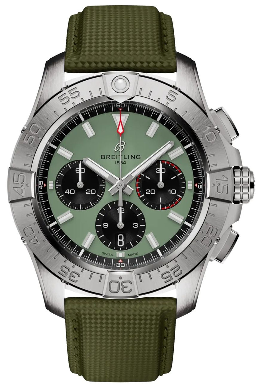 BREITLING Avenger B01 Chronograph 44 Green Dial Men'S Watch Ab0147101L1X1 1