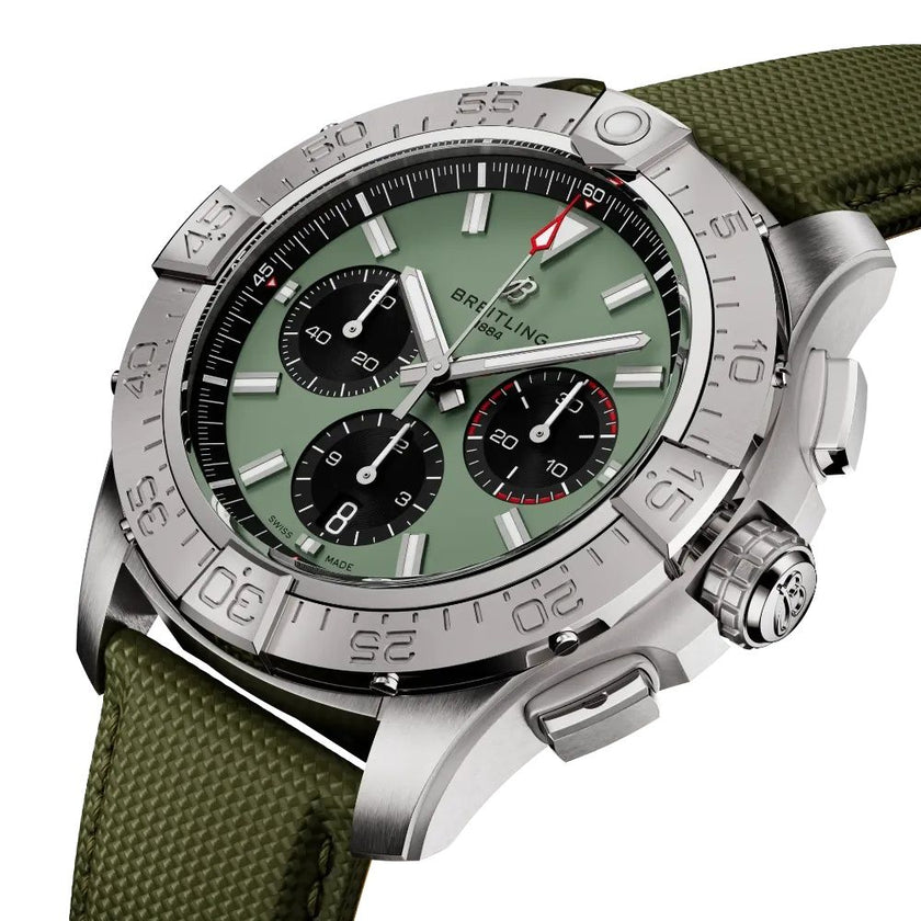 BREITLING Avenger B01 Chronograph 44 Green Dial Men'S Watch Ab0147101L1X1 2