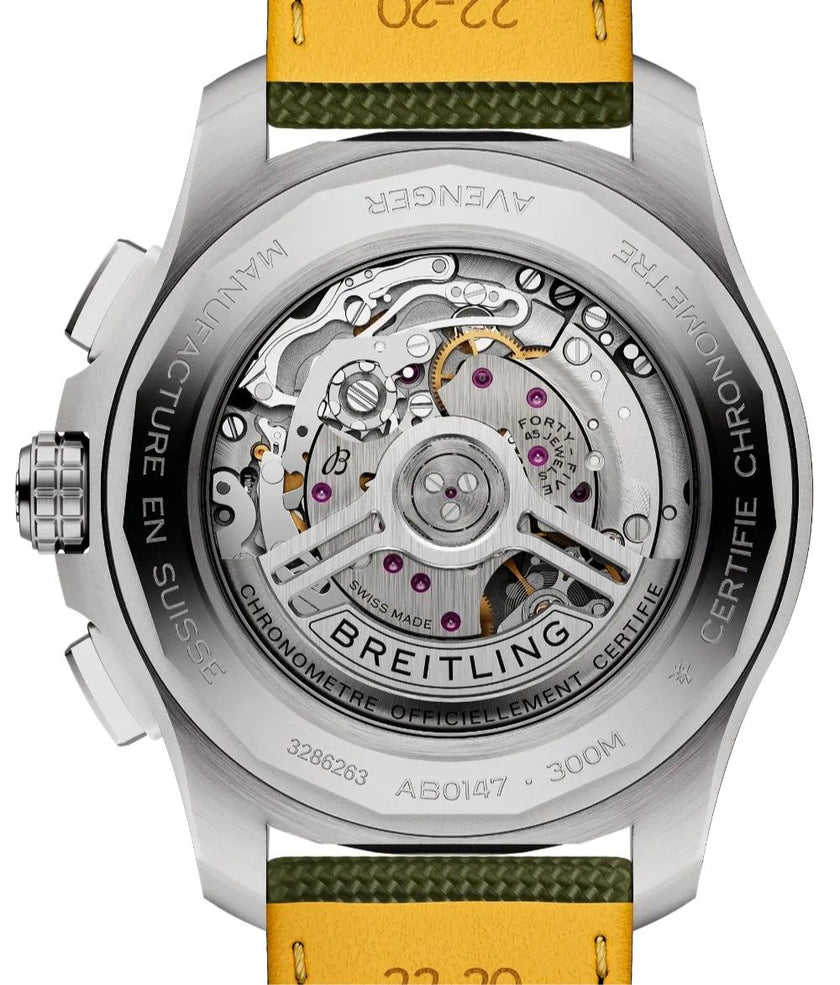 BREITLING Avenger B01 Chronograph 44 Green Dial Men'S Watch Ab0147101L1X1 3