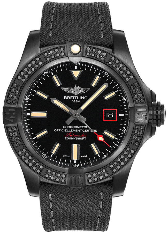 BREITLING Avenger Blackbird 44 Diamond Bezel Men'S Watch V17311At/Bd74-109W 1