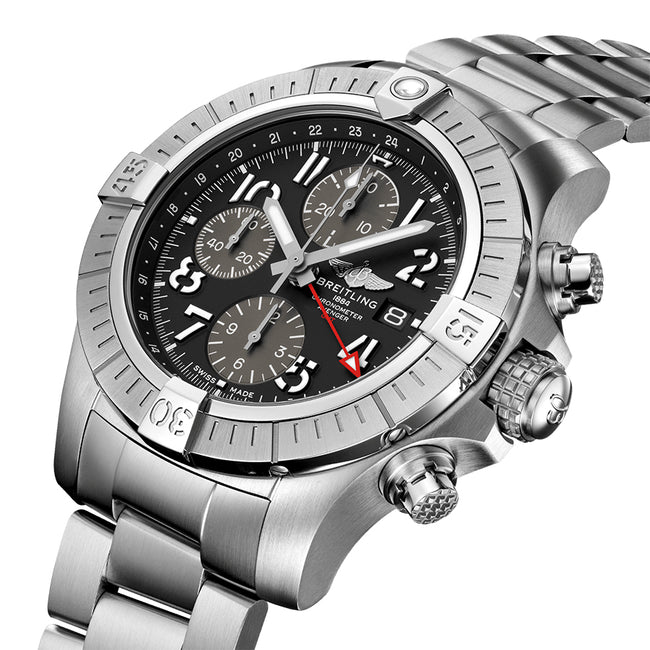 BREITLING Avenger Chronograph Gmt 45 Black Dial Men'S Watch A24315101B1A1 2