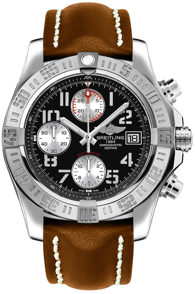 BREITLING Avenger Ii Brown Leather Steel 43Mm Men'S Watch A1338111/Bc33-437X 1