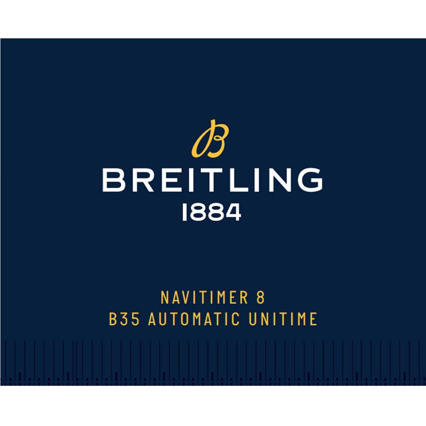 BREITLING Navitimer Aviator 8 B35 Automatic Unitime 43 Blue Leather Men'S Watch Ab3521U0/G838-101X 2
