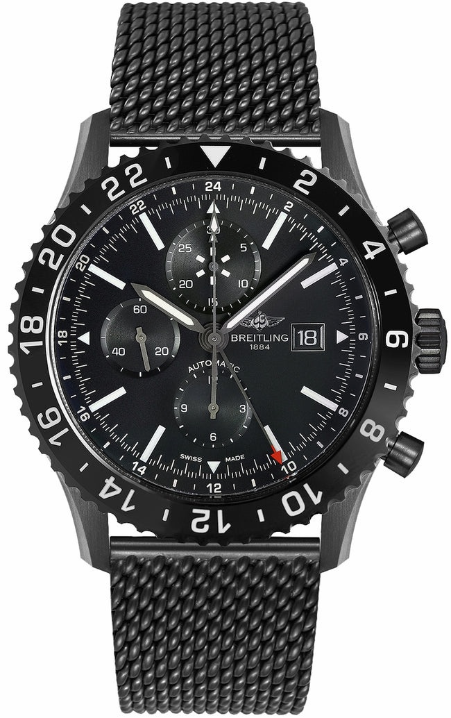 BREITLING Chronoliner Black Steel 46Mm Men'S Watch M2431013/Bf02-159M 1