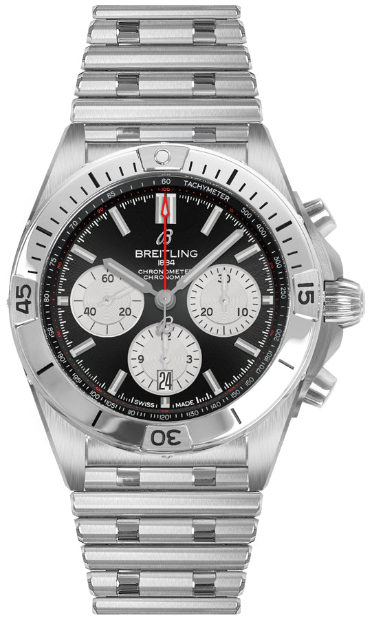 BREITLING Chronomat B01 42 Black Dial Men'S Watch Ab0134101B1A1 1