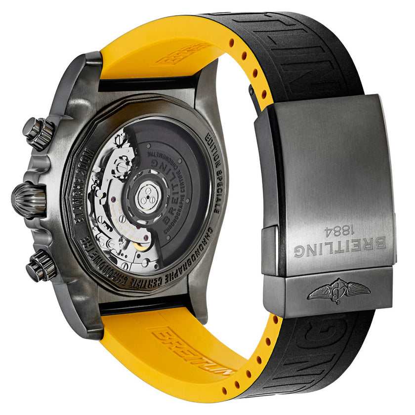 BREITLING Chronomat 44 Blacksteel Yellow Dial Men'S Watch Mb0111C3/I531-262S 2