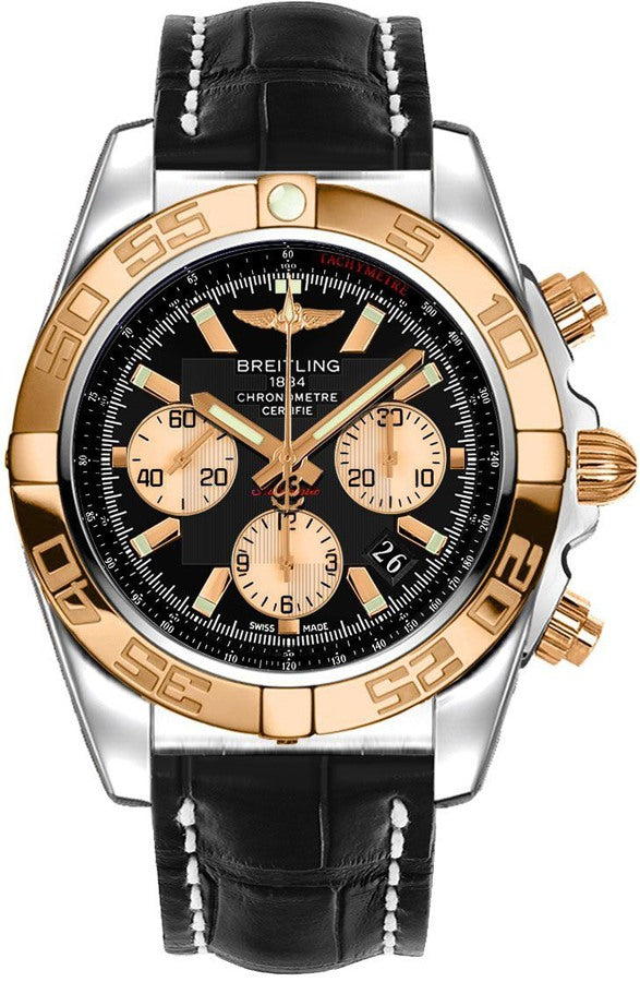 BREITLING Chronomat 44 Rose Gold & Steel Men'S Watch Cb0110121B1P2 1