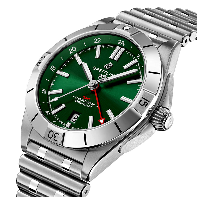 BREITLING Chronomat Automatic Gmt 40 Green Dial Men'S Watch A32398101L1A1 2
