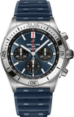 BREITLING Chronomat B01 42 Blue & Black Dial Steel Men'S Watch Ab0134101C1S1 1