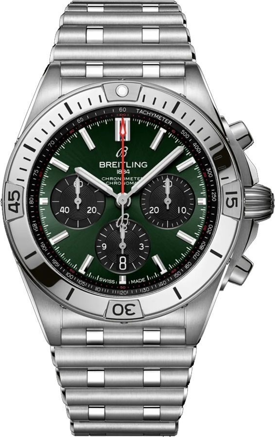 BREITLING Chronomat B01 42 Chronograph Green Dial Men'S Watch Ab0134101L2A1 1