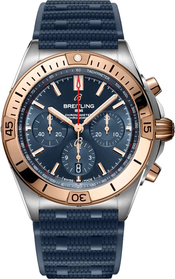 BREITLING Chronomat B01 42 Steel & 18K Rose Gold Men'S Watch Ub0134101C1S1 1