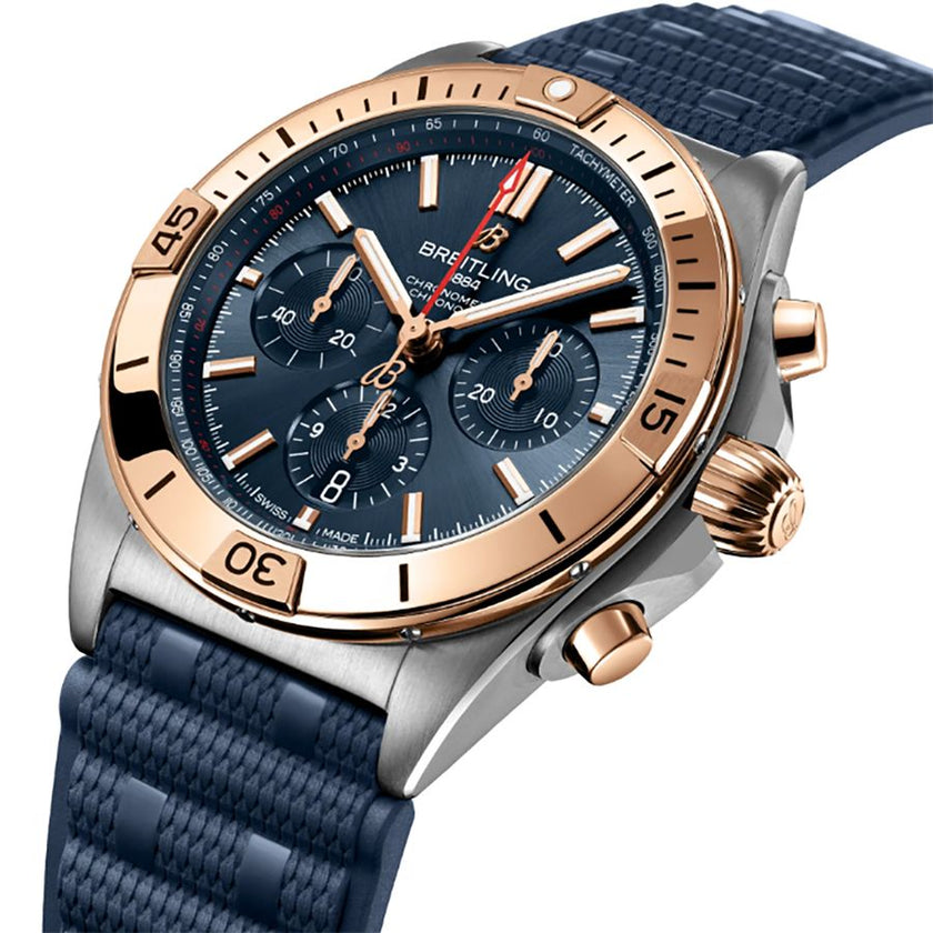 BREITLING Chronomat B01 42 Steel & 18K Rose Gold Men'S Watch Ub0134101C1S1 2