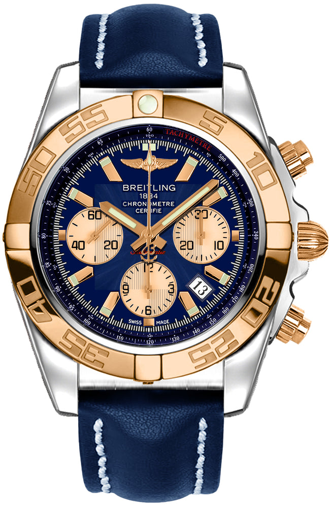 BREITLING Chronomat 44 Blue Dial With Gold Men'S Watch Cb011012/C790-112X 1